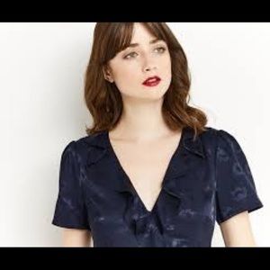 Navy jacquard blue dress